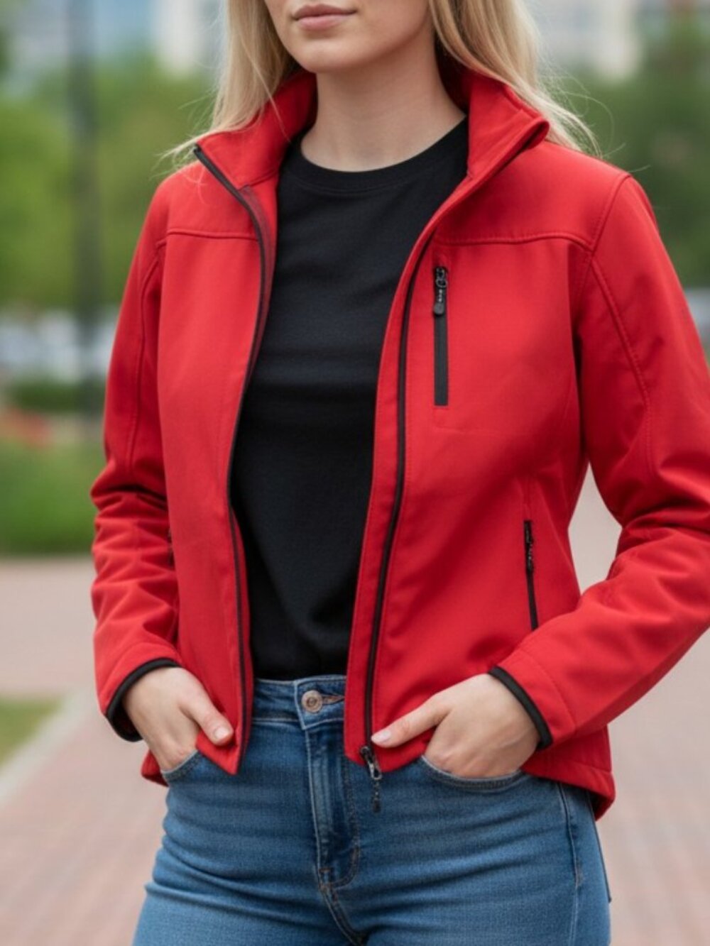 SWISS TECH Womens Red Windbreaker/ Jacket Size XL 46/48